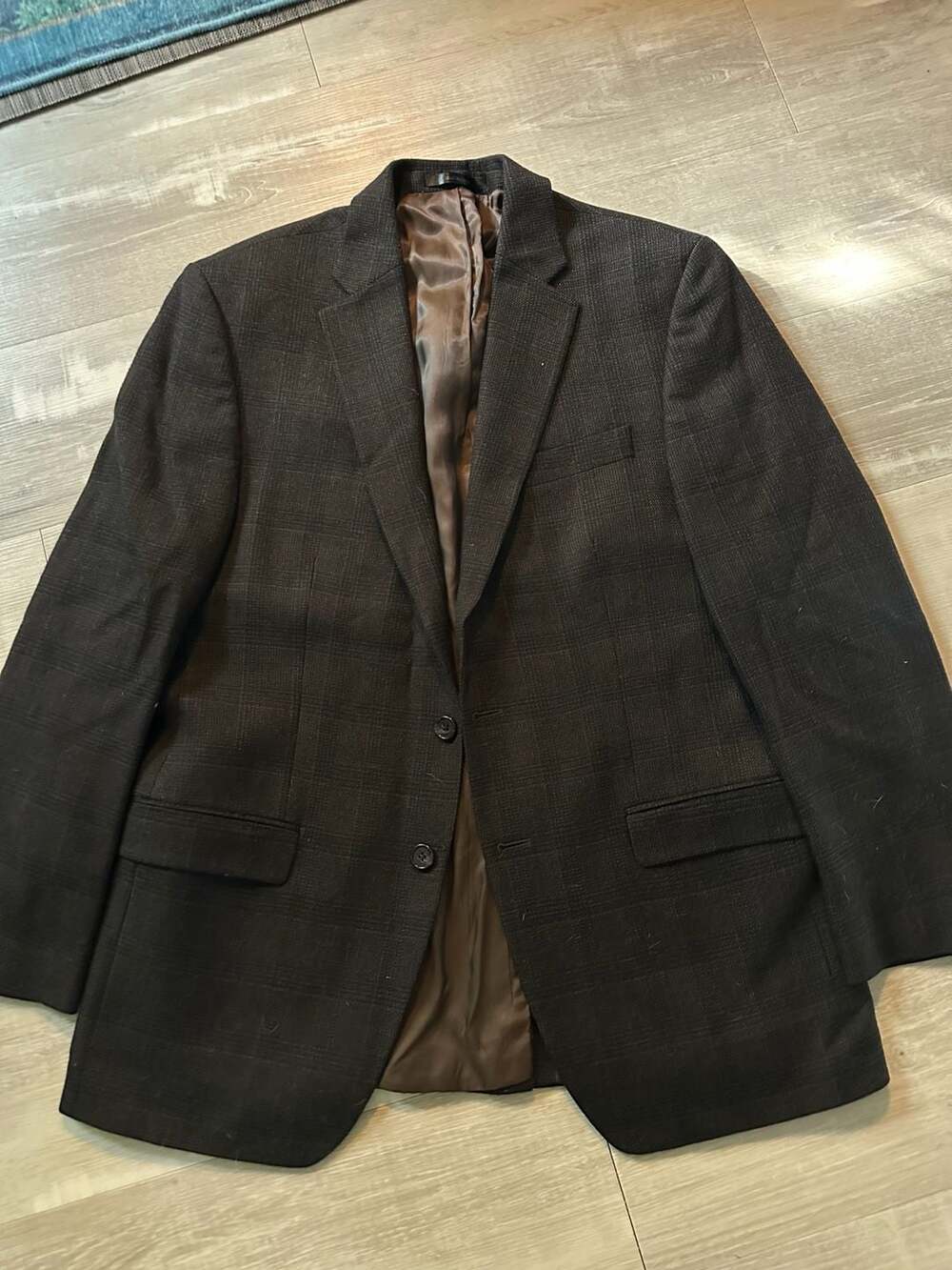 Lauren Ralph Lauren Men's Brown Lambswool Two Button Blazer Sport Coat